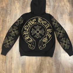 White And Gold Chorme Heart Hoodie