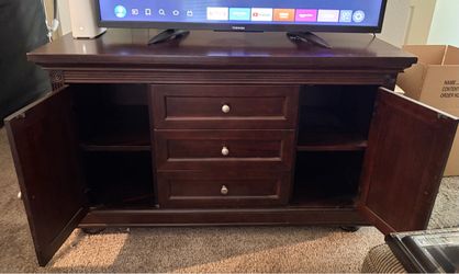 TV Stand / Media Console – Solid Wood, Excellent Condition – $125 OBO