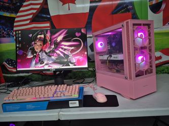 PINK GAMING COMPUTER SETUP 75 games +Windows 11