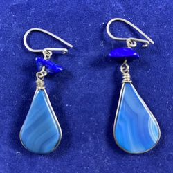 Blue and Silver Designer Earrings