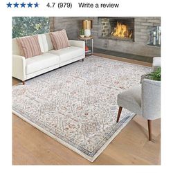 Lia Ivory w/ Blue 7ft 10in x 10ft Area Rug - Centenno