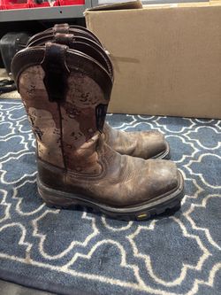 Ariat Camo Western Work Boots with Vibram Sole