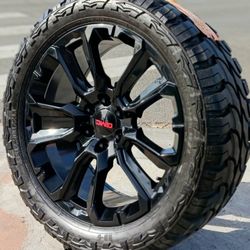22” Chevy Silverado GMC Sierra Replica Wheels & Tires Off-Road Tahoe Yukon Escalade Suburban Rines Y