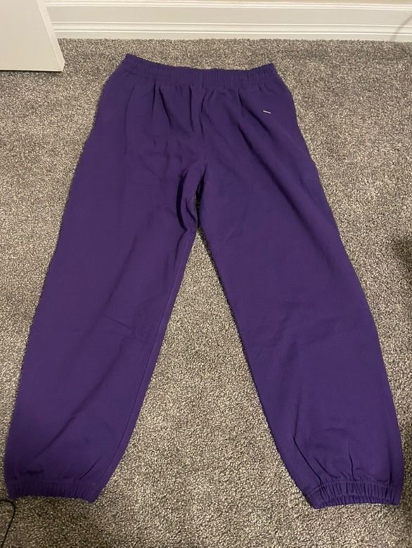 purple supreme small box logo pants
