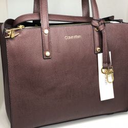 CALVIN KLEIN Novelty Tote #H7GAZ7KK RUM 💥NWT