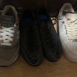 new balance size 9/5 air force one size 9/5 nike cleats size 10/5