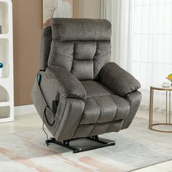 Oversized Power Lift Recliner Chair with Massage and Heat for Elderly, Large Wide Seat Recliners for Big and Tall, Safety Motion Reclining Mechanism w