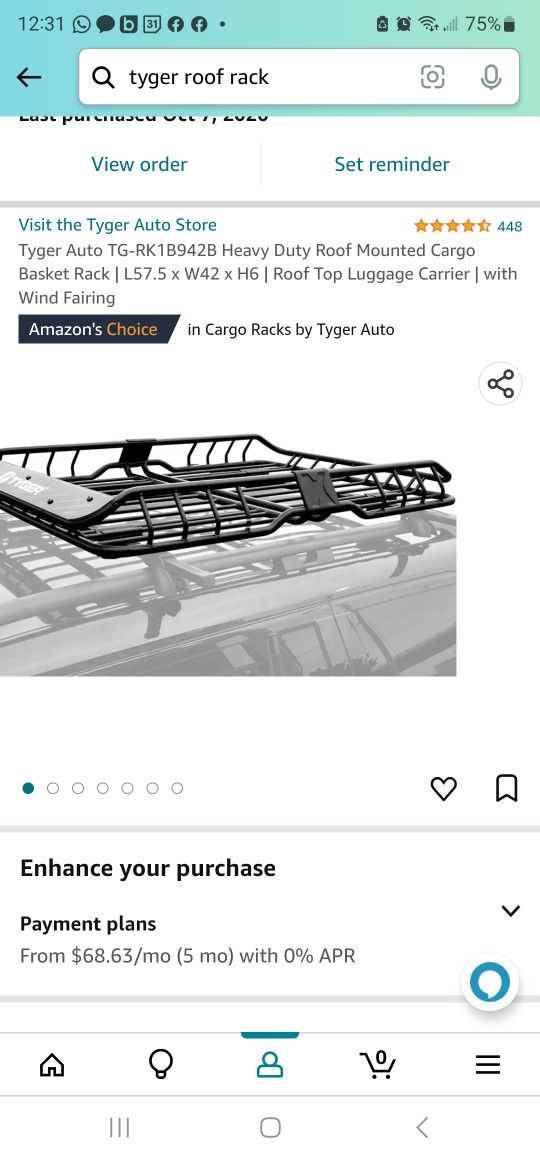 Tyger Auto TG-RK1B942B Heavy Duty Roof Mounted Cargo Basket Rack | L57.5 x W42 x H6 | Roof Top Luggage Carrier | Roof Rack