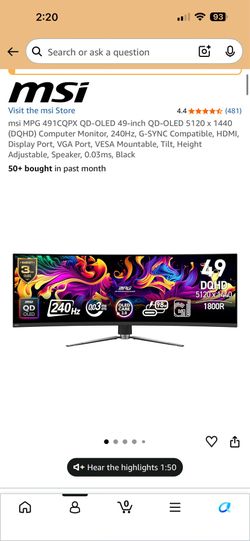 Mai 49 curved oled monitor