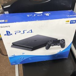 PS4 Slim 1TB Mint Condition Jet Black 