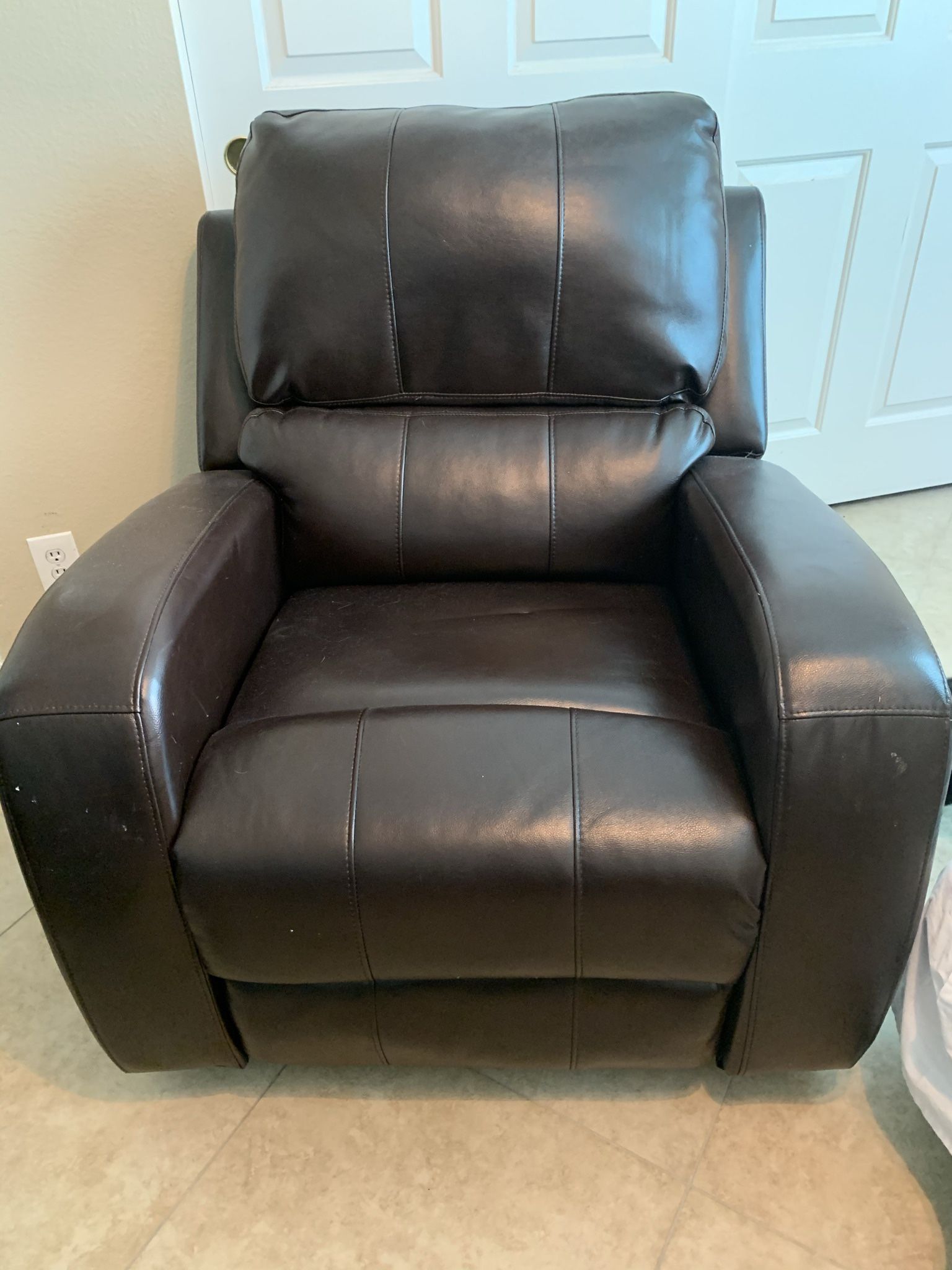 Leather Recliner,Brown