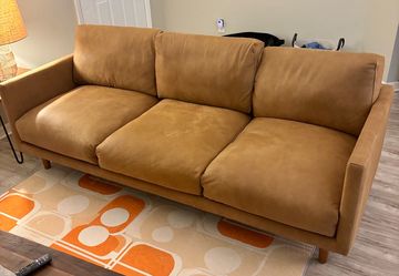 Real Leather tan Sofa