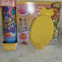 Barbie Color Reveal Foam Big Gift Set Doll & Pet Pineapple Scent 25 Surprises