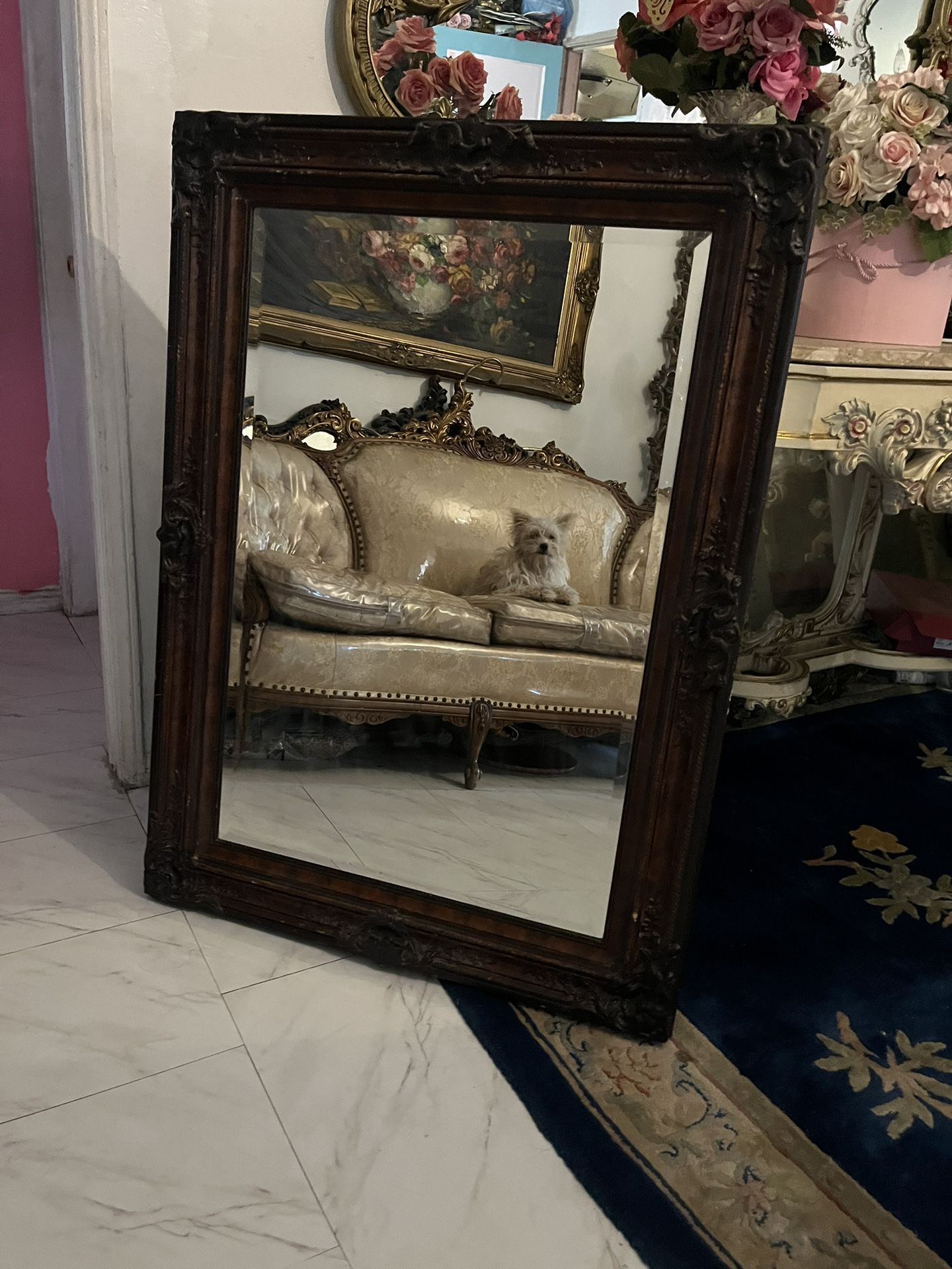 Wood Antique Mirror 