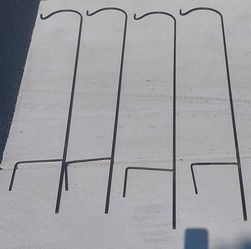 Four 50" Tall Shepherds Hooks For Plants