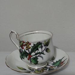 ROYAL ALBERT PORCELAIN - FLOWER OF THE MONTH CUP & SAUCER PLATE SET  - N1000