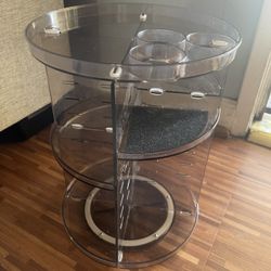 brown/clear rotating makeup organizer