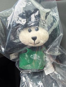 Starbucks Black Cat Bearista Plush Keychain