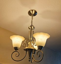 3-Light Chandelier with Glass Shades