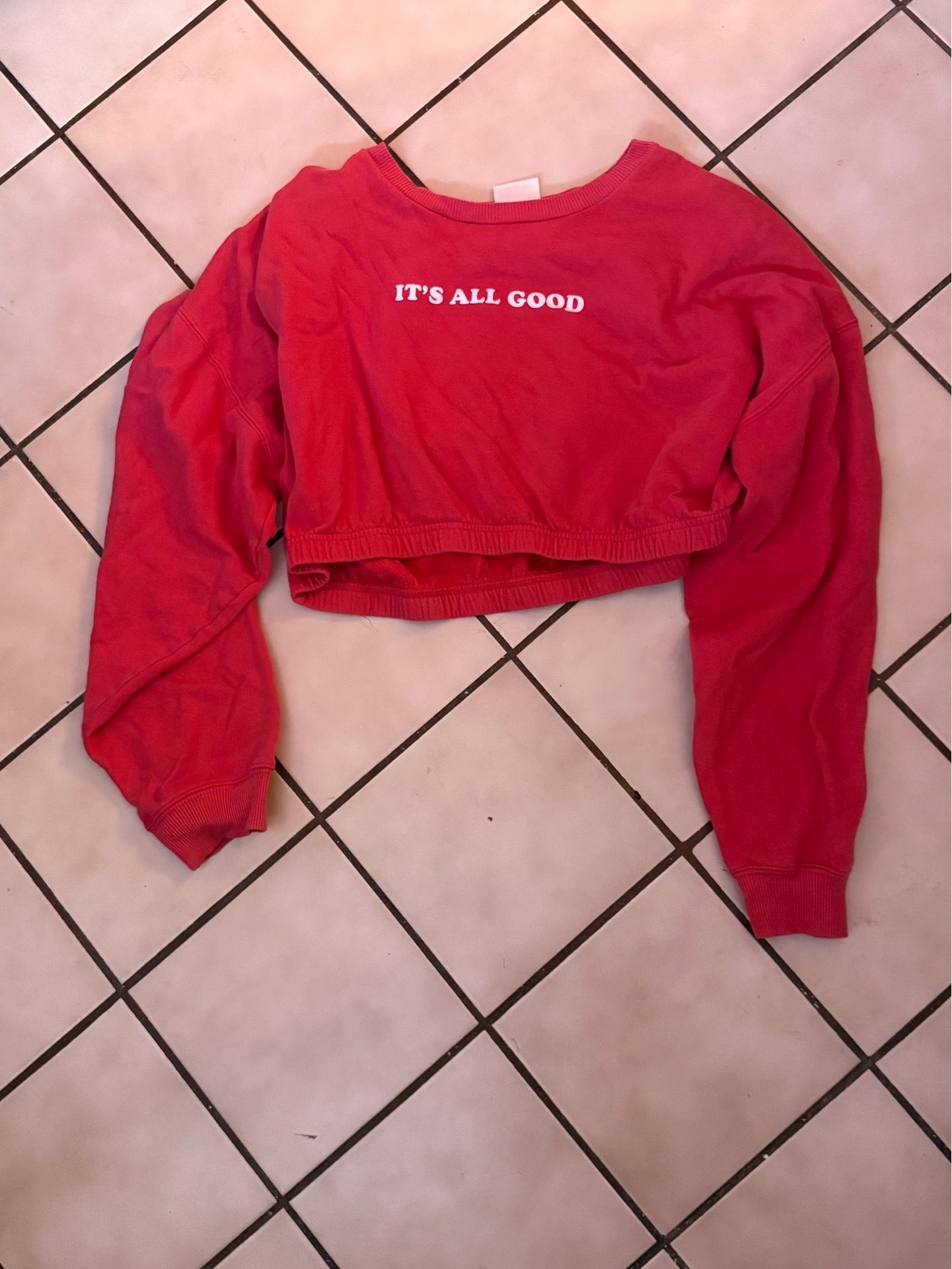 Red crop sweater