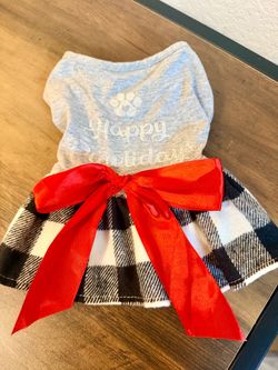 SMALL - Happy Pawlidays dog dress