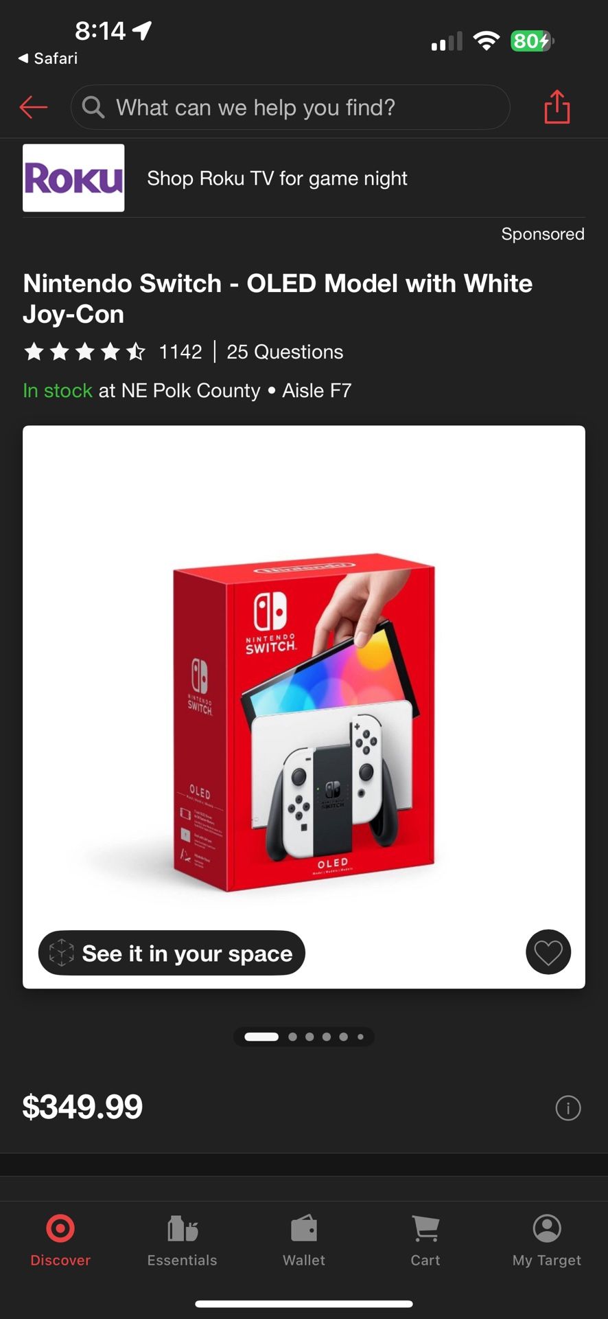 Slightly Used Switch With Oled Screen