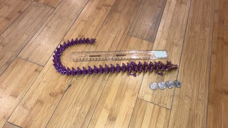 3d Printed, Dual Colored Crystal Dragon (Purple and Gold)