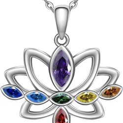Lotus Flower Chakra Necklace 