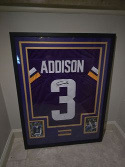 Jordan Addison Framed Jersey