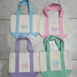 Trader Joe Mini Pastel Tote Bags