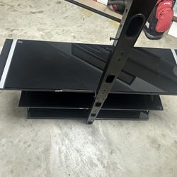 Black Tempered Glass Tv Stand 