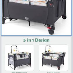 5-in-1 Pack and Play  Including Mattress 