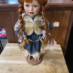 Cowgirl “Kim” doll, she has a few spots and her hair is messy