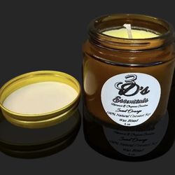 3D’s Essentials 100% Natural Coconut Soy Wax Blend Candle “Sweet Orange Scent” 4 oz.