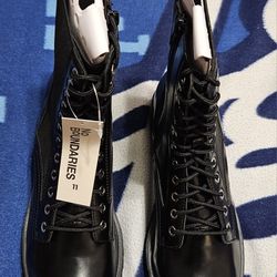 NIB Women's No Boundaries Knit Black Combat Boots, Women's Size 11