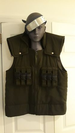 Naruto Hatake Kakashi Vest and Hidden Leaf Village Forehead Protector
