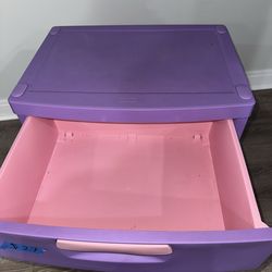 3 Drawer Wide Tower Violet - Sterilite: Pink inside Plastic Storage Drawers, Portable Universal Storage, No Assembly Required