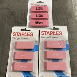 BRAND NEW 3 COUNT LARGE ERASERS $3 EACH