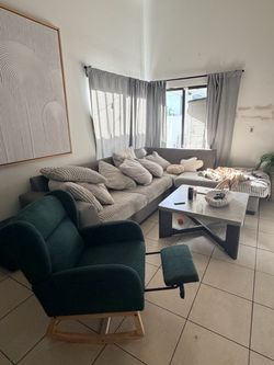 Green Boucle Rocking Chair