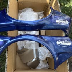  blue fenders for a Quickie Freestyle Power Wheelchair.  