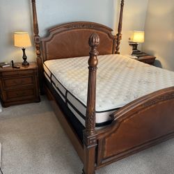 Cali King 5 Piece Mahogany Bedroom Set With Mattress - OBO