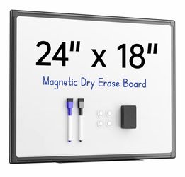 Magnetic White Board for Wall, Dry Erase Board with Black Aluminium Frame, Hanging Whiteboard for Home, School,Office - Accessories In