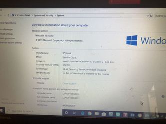 Toshiba Satellite i3 Windows 10 Laptop