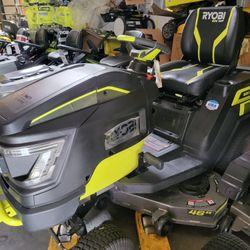 RYOBI
80V HP Brushless 42 in. Battery Electric Cordless Riding Lawn Tractor with1 (1 0 Ah Batteries and Charger