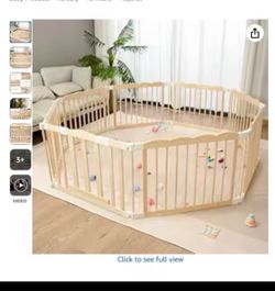 Baby Playpen Natural Wood Playpen for Babies