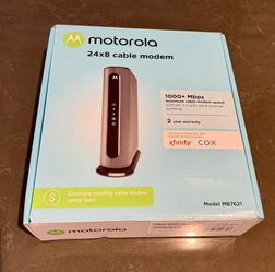 DOCSIS 3.0 - Motorola MB7621  24x8 Cable Modem, Works With Cox And Xfinity