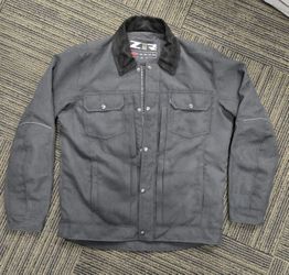Z1R Kota Large Black Canvas with Leather Collar Jacket Like New 