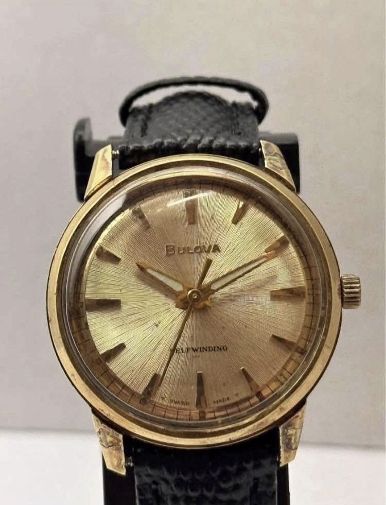 Vintage Bulova 17J Men's Automatic Wristwatch 11 ALAC Gold Plated w SunburstDial
