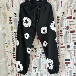 Denim Tears Cotton Wreath Black Sweatpants