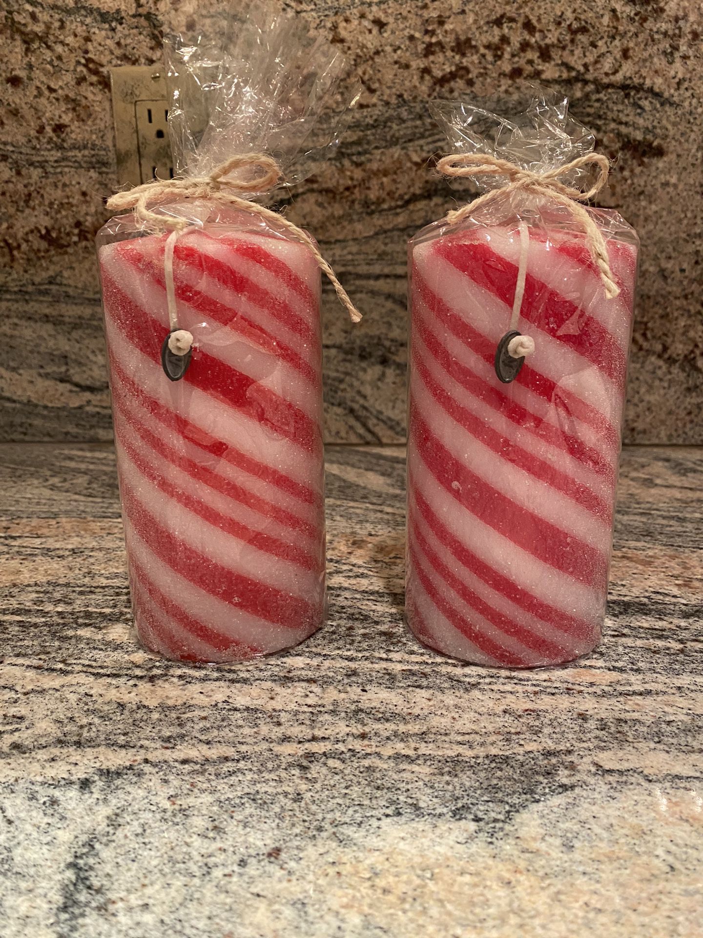 Christmas Peppermint Candles (set of 2)